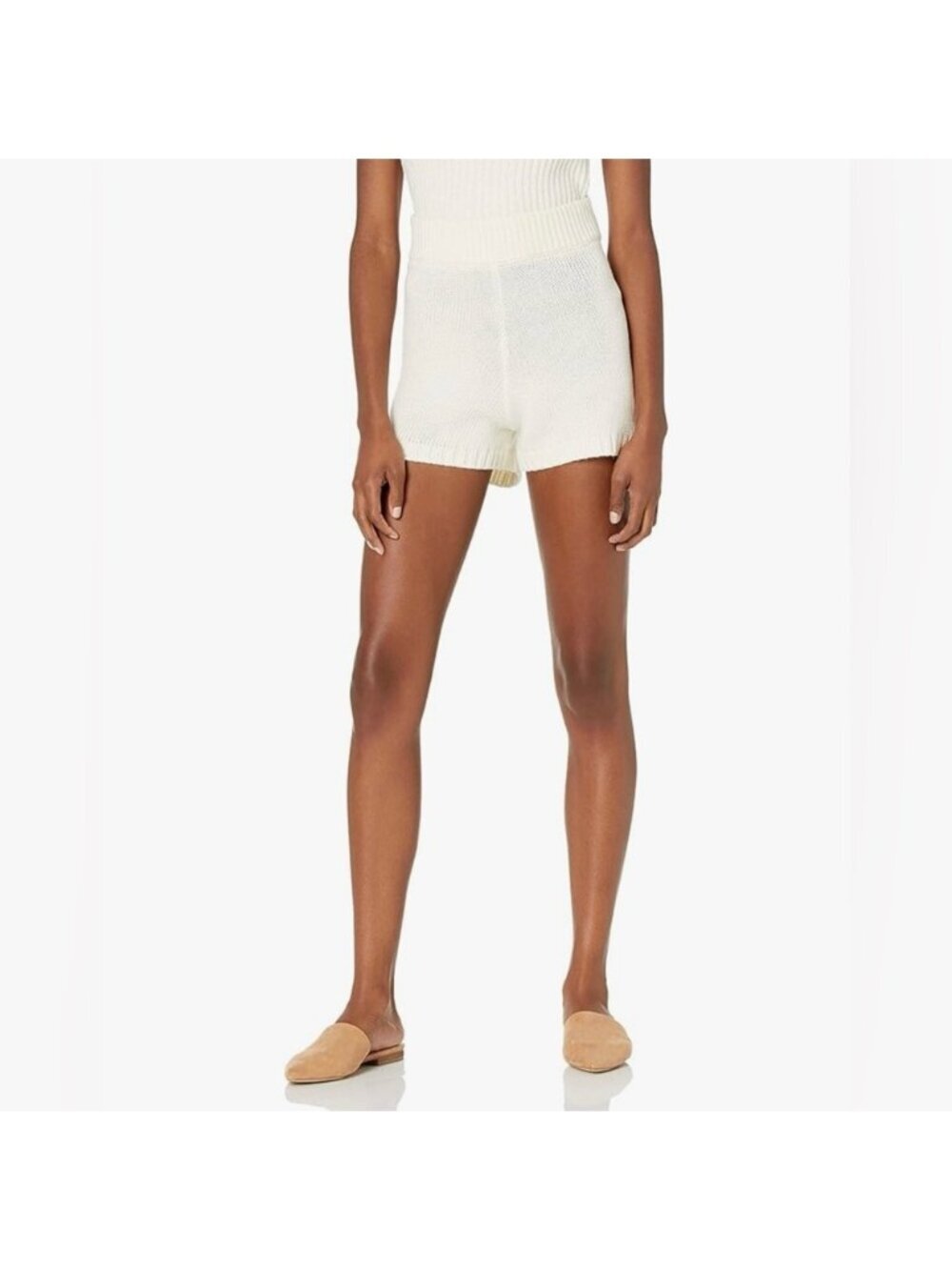 The Drop Adrienne Pull On Sweater Knit Shorts Whisper White